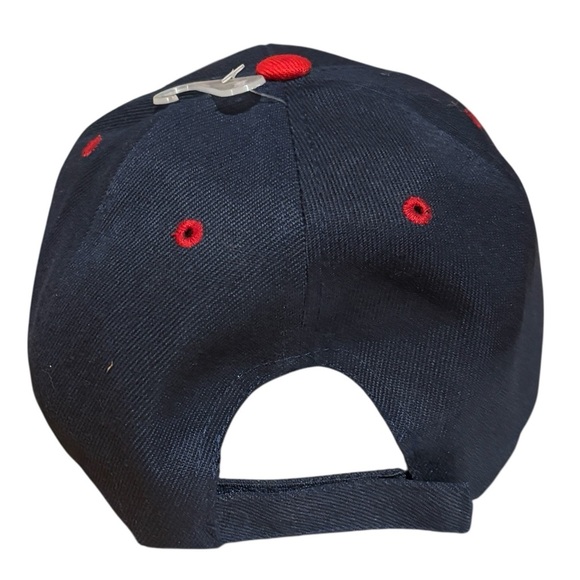 CLEVELAND OHIO BASEBALL HAT W/INDIANS COLORS NAVY W/RED BILL - Picture 2 of 4